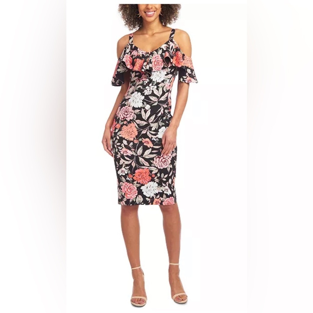 Rachel Roy Cold Shoulder Floral Dress – XL